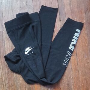 Nike Black Leggings with White Nike Air Logos